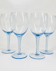 MCM hand made short stem blue wine glasses