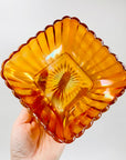 1940s carnival pressed glass square bowl
