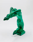 ANTIQUE ART DECO MALACHITE GLASS NUDE