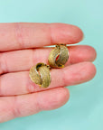 Rare 1960s triple gold plated clip on half knot earrings