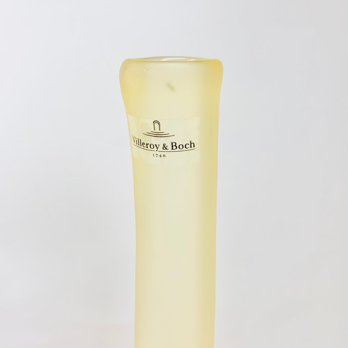 Rare vintage Villeroy & Boch slanted amber satin glass bottle vase