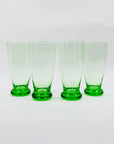 Antique green Depression glass water highball glasses