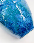 Retro hand made Australian turquoise blue gradient crystalline pottery bottle vase
