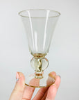 Rare Midcentury Swedish hand made citrine liqueur glasses with short stem