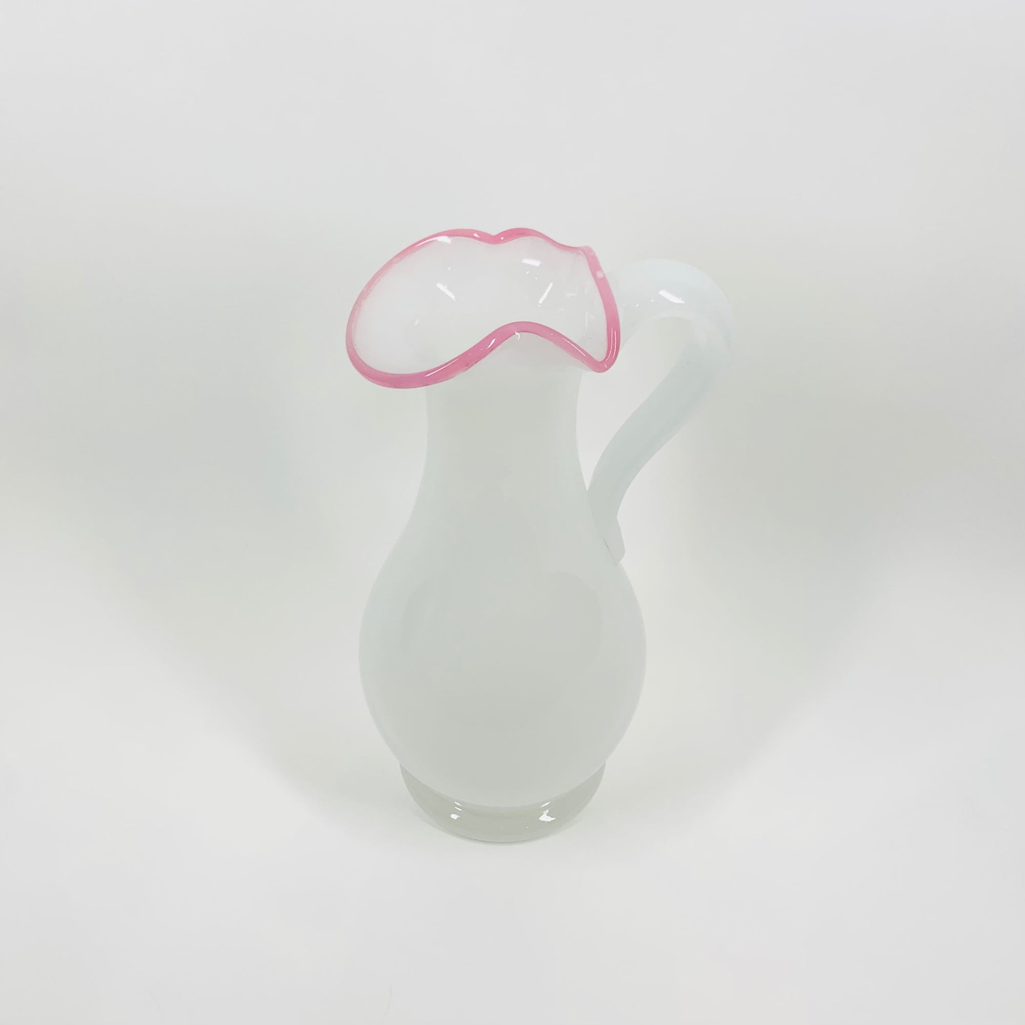 ANTIQUE FRENCH WHITE OPALINE GLASS JUG