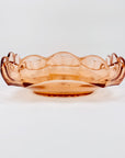 Antique Art Deco pink depression glass shallow serving bowl