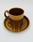 1960s Suffolk Wattlefield brown pottery coffee/tea set