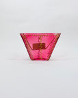 Vintage hand painted Turkish pink glass tea light holder