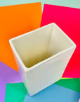MCM white porcelain crackle vase