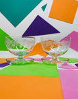 Rare 1940s hand etched vine pattern glass dessert coupe