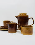 1960s Suffolk Wattlefield brown pottery coffee/tea set