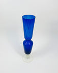 Midcentury Italian cobalt blue glass rocket footed vase