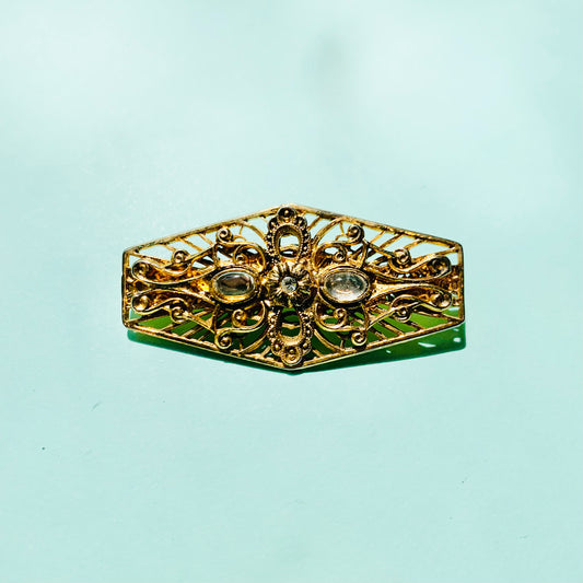 1950s Avon triple plated filigree gold brooch