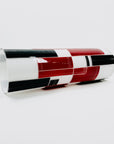 Extremely rare 1940s Baus Haus cased white black and ruby enamel cylinder glass vase by Karl Palda