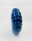 Rare 1970s Japanese blue porcelain round vase