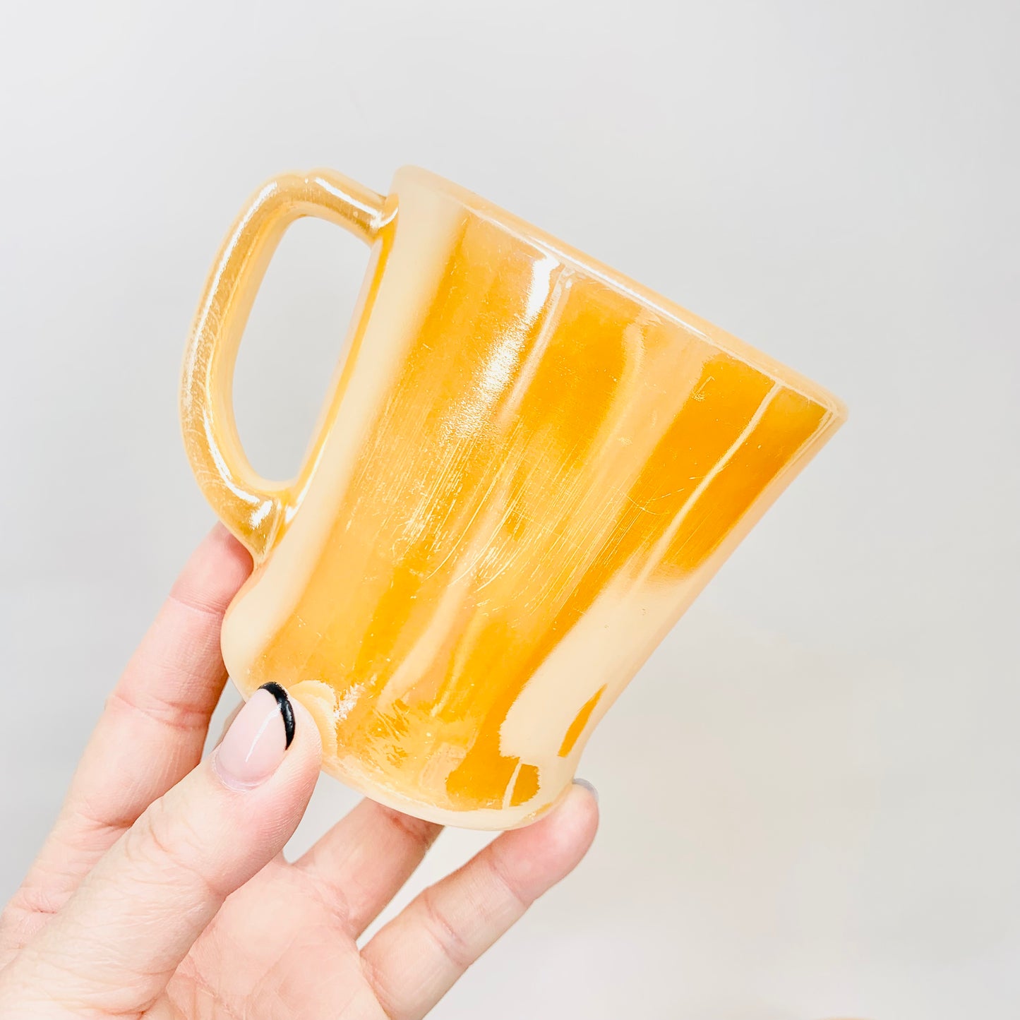 Rare vintage American Fire King lustreware glass serveware