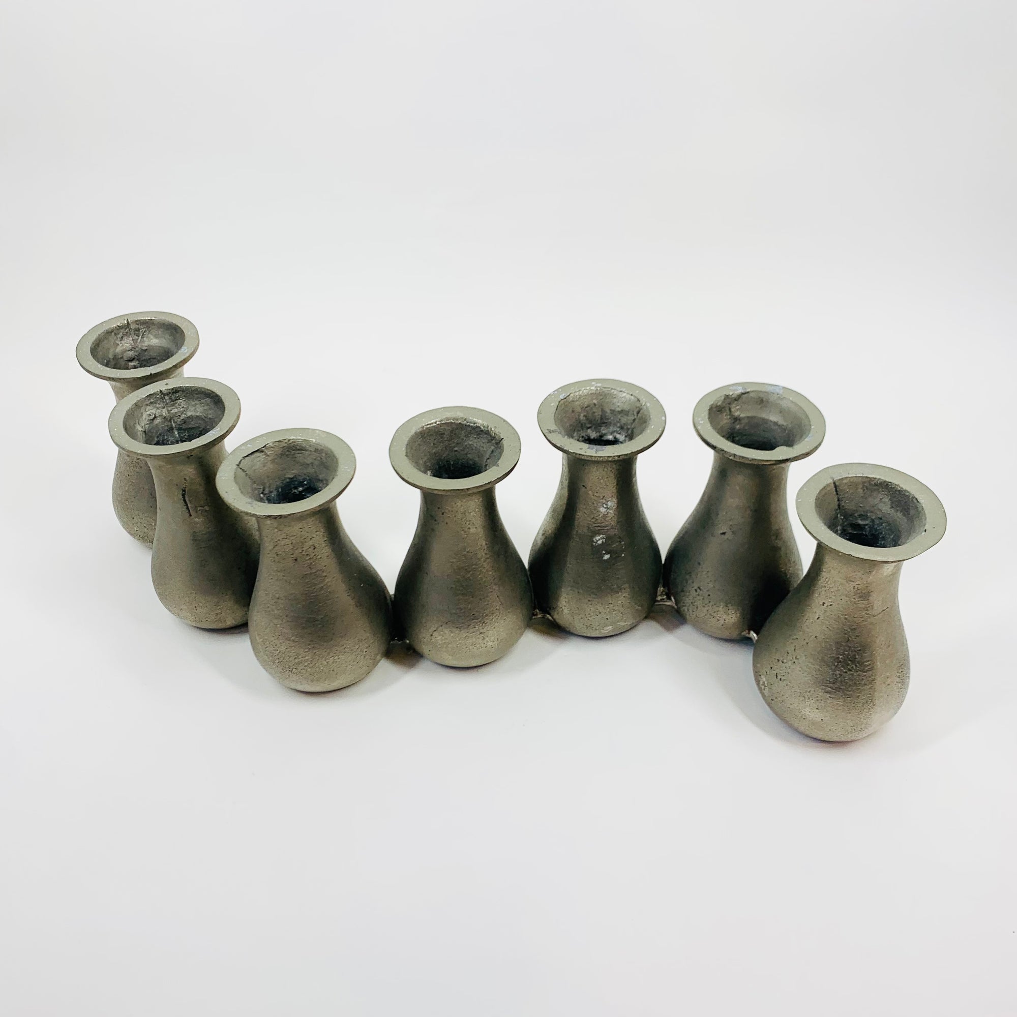 Midcentury pewter multi-vases series