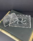 Antique pressed glass butter dish