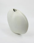 1980s Japanese modernist matte green pottery ikebana vessel