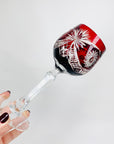 Antique hand cut cameo hock crystal wine glasses