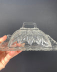 Antique pressed glass butter dish