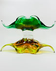 1960s SKLO UNION GREEN SOMMERSO GLASSES BOWL BY JOSEF HOSPODKA