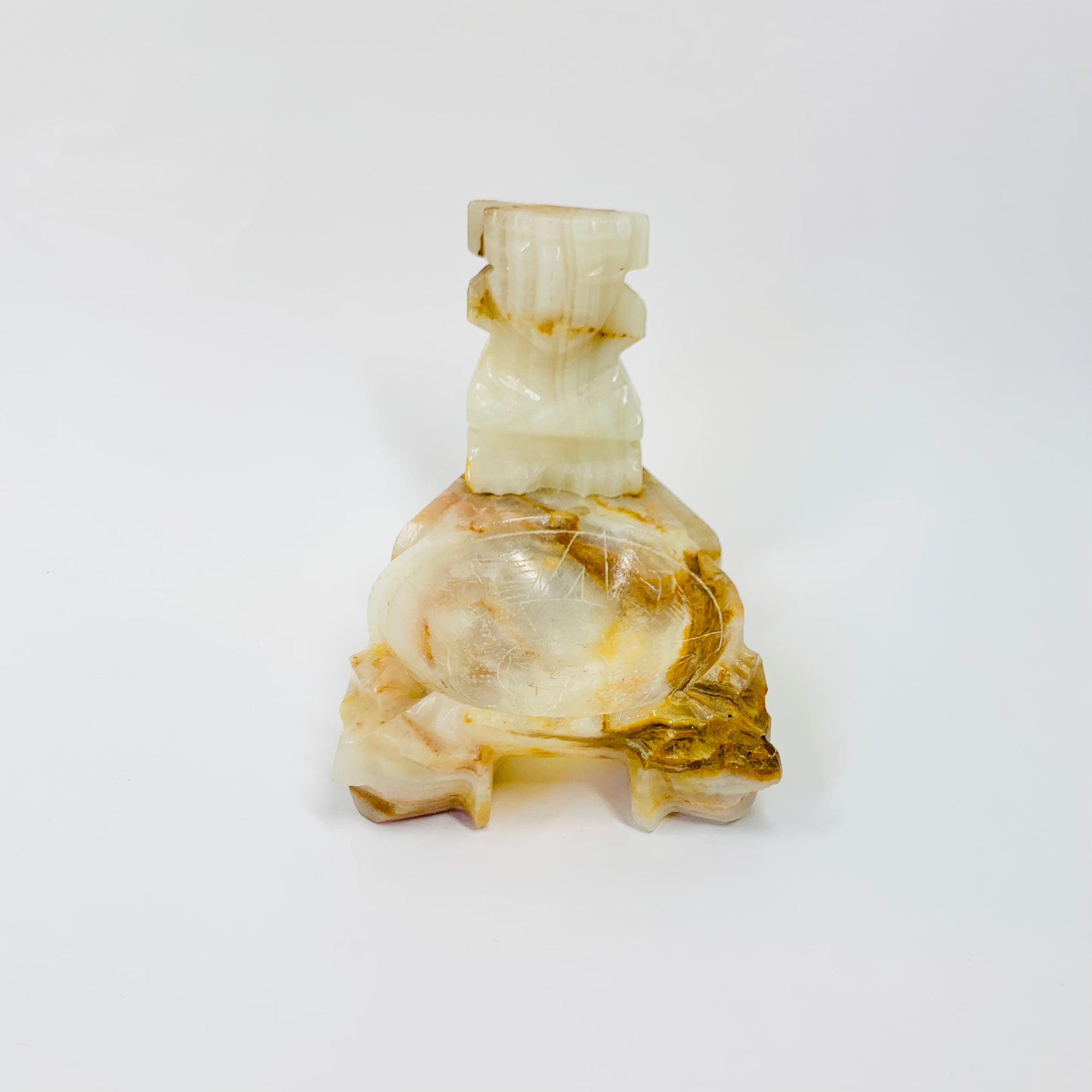 Midcentury onyx Aztec ashtray