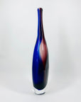 Retro Czech hand made cobalt blue purple sommerso glass bottle vase