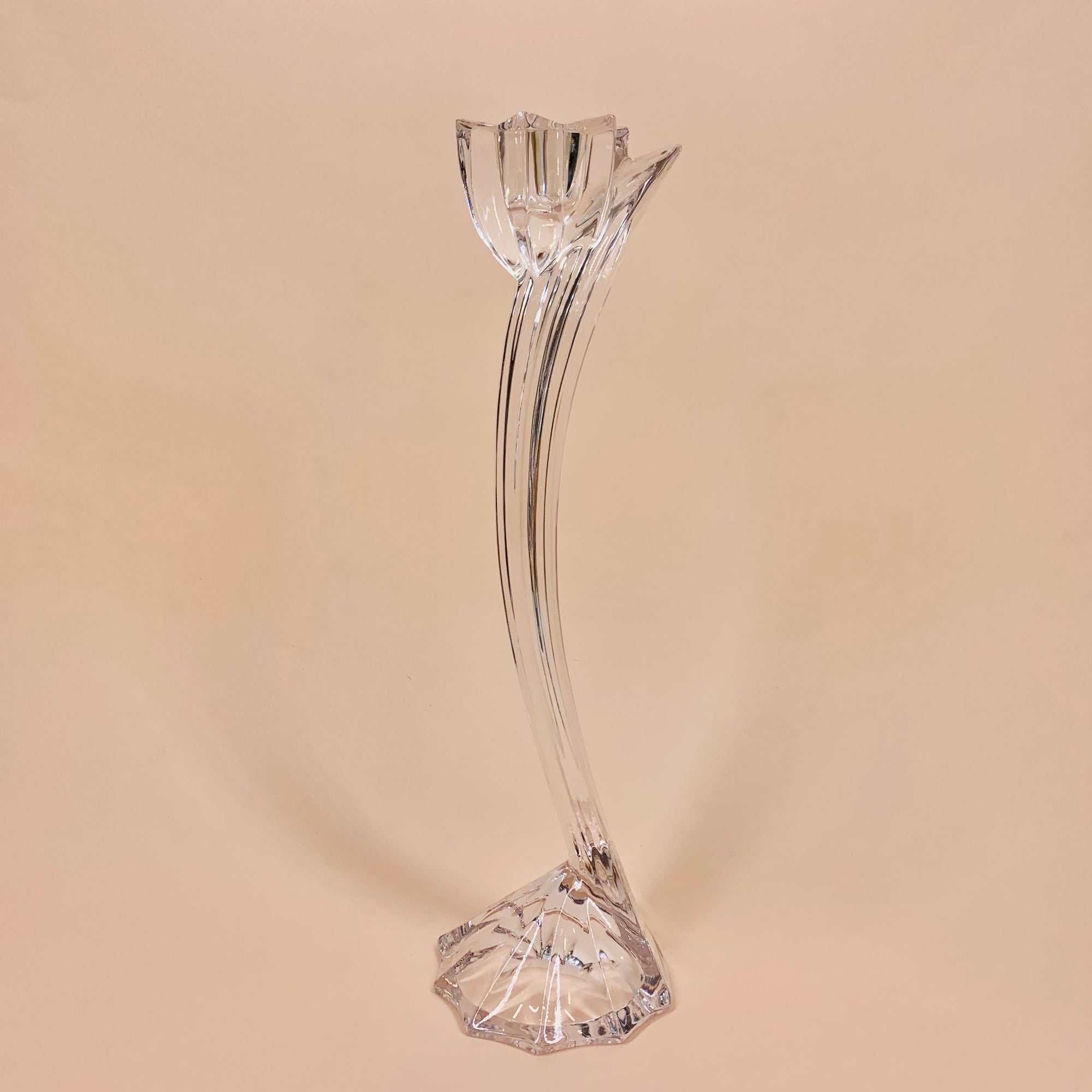 Vintage Japanese crystal shell base candle holder
