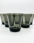 Rare hand made MCM thick grey glass water tumblers