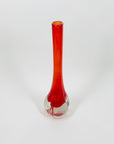 MCM red sommerso glass single stem vase