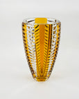 Antique Art Deco gold enamel crystal vase by Karl Palda
