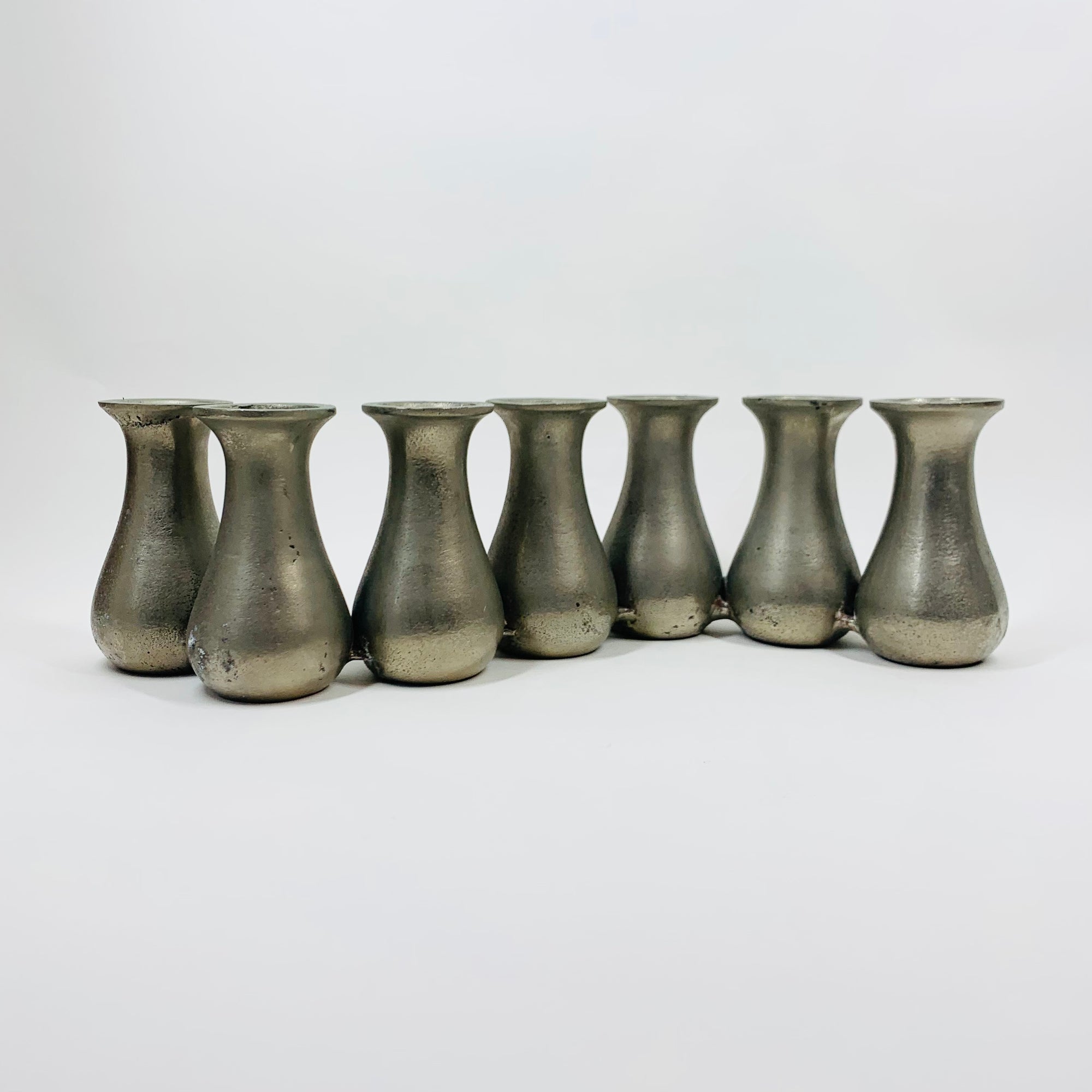 Midcentury pewter multi-vases series