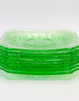 Extremely rare antique Art Deco uranium glass plate in the princess pattern