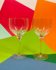 Extremely rare vintage Orrefors fine hand cut crystal wine glasses