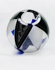 Antique Art Deco black and cobalt blue enamel globe glass posy vase by Karl Palda