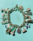 Midcentury English sterling silver charm bracelet