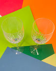 Extremely rare vintage Orrefors fine hand cut crystal wine glasses