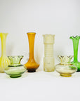 Antique glass posy vase with ruffle rim