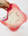 Extremely rare hand made Space Age pink opalescent bowl
