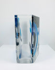 Antique Art Deco black and blue enamel glass vase by Karl Palda