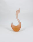 Rare Midcentury pink satin glass swan