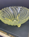 Antique Art Deco footed pressed glass salad/fruit bowl