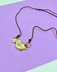 Hand made raw copper nugget pendant on brown cord