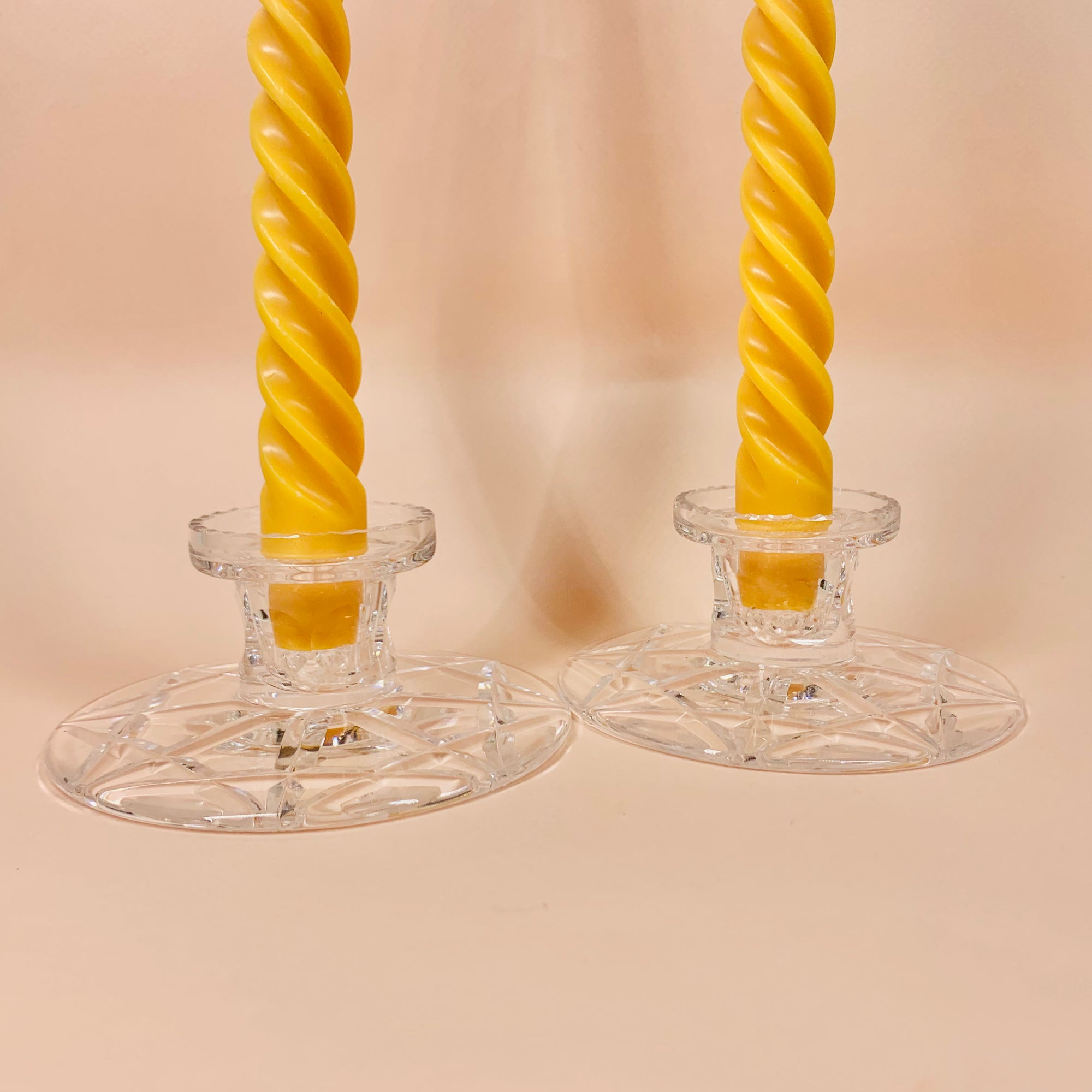 Rare antique Stuart cut crystal candle holders