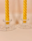 Rare antique Stuart cut crystal candle holders