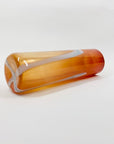 1980s orange mouth blown studio art glass tube vase by Suzanne Kindland