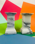 Antique Art Deco solid marble candle holders