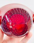 1950s MURANO RED BULLICANTE GLASS SHELL BOWL
