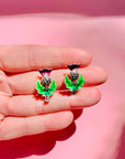 1950s Italian enamel flower bouquet brooch/earrings